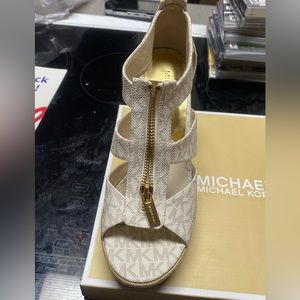 Michael Kors wedges with trademark name print 7.5 $50
